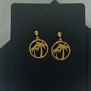 Gold Palm Tree Earrings